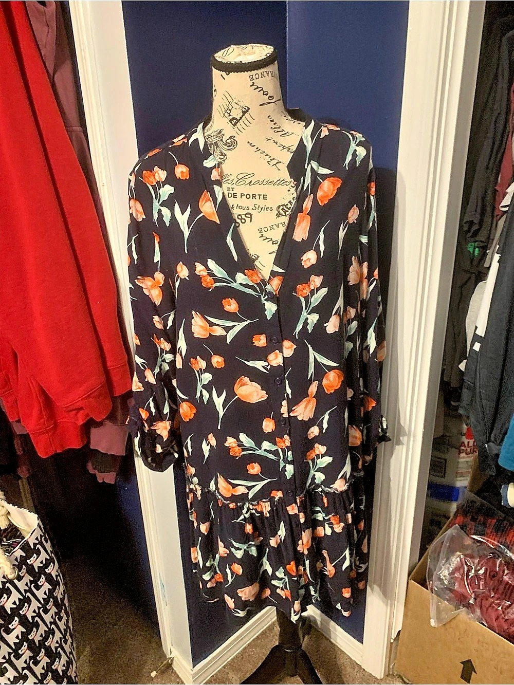 Floral Midi Dress Size XL